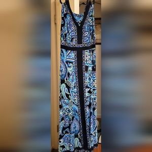 Multi color asymmetrical v-neck dress